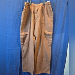 Brown Denim Cargo Pants